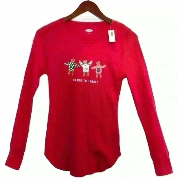 🌈 6/$60, NWT, Old Navy Thermal, Xmas Theme, Red, Small - Picture 1 of 5